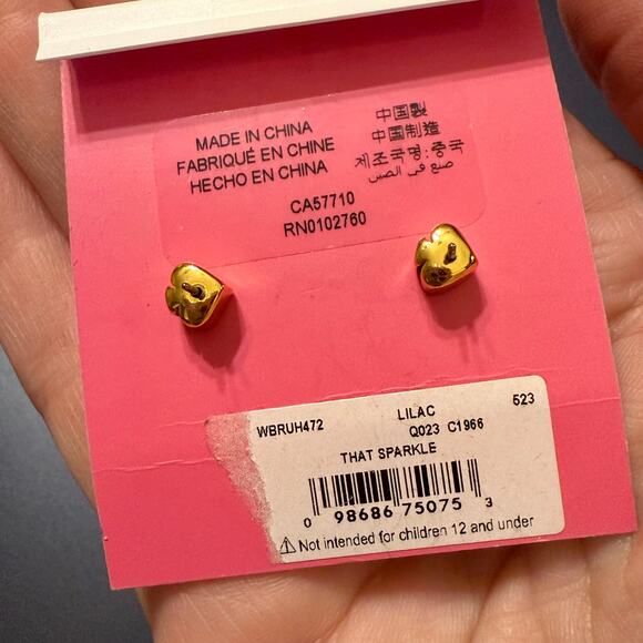Kate Spade New York That Sparkle Lilac Gold Tone Earrings - Picture 4 of 4